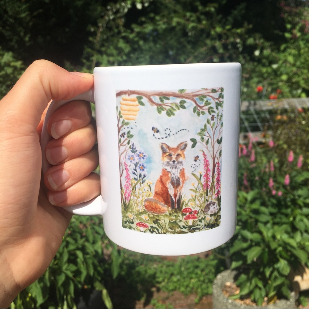 Wildflower Co. Watercolor Mugs “The Fox and the Hedgehog”
